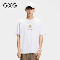 GXG 男装 2022春季时尚经典白色短袖T恤男_白色,175/L