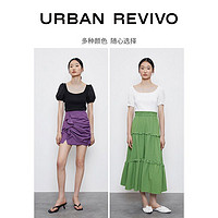 URBAN REVIVO UR女装时尚气质方领灯笼针织衫WG29R9BE2003