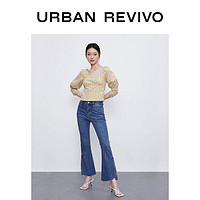 URBAN REVIVO UR女装甜美碎花方领宽松衬衫WH27S2CF2003