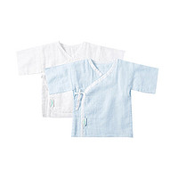 全棉时代 初生婴儿衣服纱布和袍新生儿宝宝儿童睡衣睡袍短袖2件装