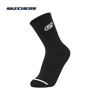 SKECHERS 斯凯奇 男女同款运动时尚中筒袜 L221U186 0018碳黑 M