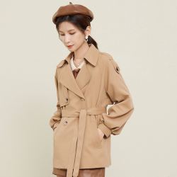 sharejewelry熙然秋季大衣小个子减龄灯笼袖高级感女式外套风衣女士