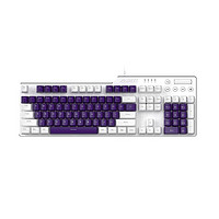 AJAZZ 黑爵 AK36 104键 有线机械键盘 白紫 国产红轴 单光