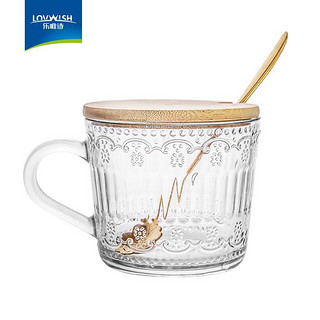 LOVWISH 乐唯诗 玻璃牛奶杯简约玻璃杯早餐杯玻璃水杯玻璃茶杯家用杯子北欧浮雕风 欧式浮雕牛奶杯