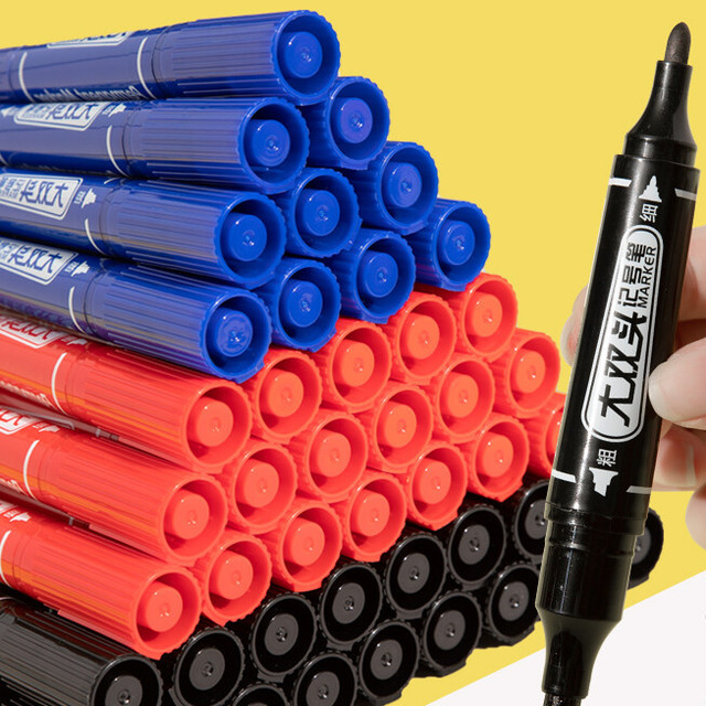 zuixuan 最炫ZX-F0635 双头水性记号笔蓝色10支装【报价价格评测