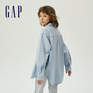 Gap 盖璞 纯棉宽松长袖牛仔衬衫 797179