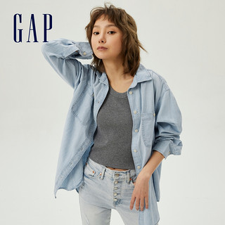 Gap 盖璞 纯棉宽松长袖牛仔衬衫 797179