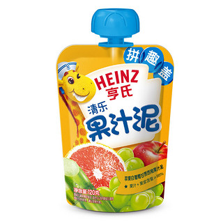 Heinz 亨氏 乐维滋系列 果泥 3段 苹果草莓山楂红枣味+苹果白葡萄甘蔗西柚味 120g*6袋