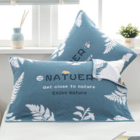 香雅 纯棉纱布枕巾一对装全棉学生吸汗老式成人加大加厚防滑单人枕头巾 香雅