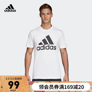 adidas 阿迪达斯 官网男装夏季运动短袖T恤DT9929DT9933 白/黑/DT9929 A/XL(185/104A)