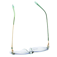 潮库 3022 渐变绿金TR90合金眼镜框+1.67折射率 防蓝光镜片