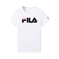 FILA 斐乐 Originale系列 K62G511101FWT 女童针织短袖衫 标准白 110cm