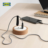 IKEA宜家NORDMARKE诺德马克3头USB充电器软木可嵌桌面