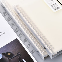 deli得力hb560b5金属螺旋活页本横线磨砂灰单本装