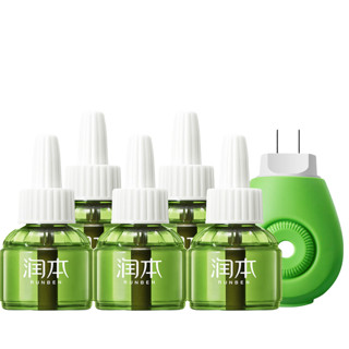 RUNBEN 润本 电热蚊香液 经典绿瓶款 无香型 45ml*5瓶+加热器