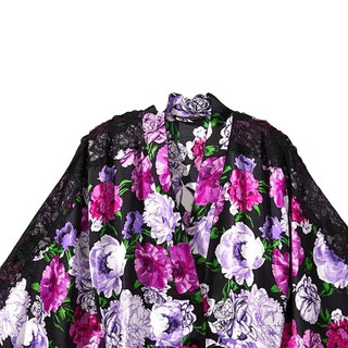 VICTORIA'S SECRET 维多利亚的秘密 女士睡袍 11179102 黑色花朵印花 M