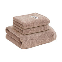 SANLI 三利 浴巾毛巾套装 纯色款 3件套 棕色