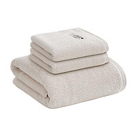 SANLI 三利 浴巾毛巾套装 纯色款 3件套 米白