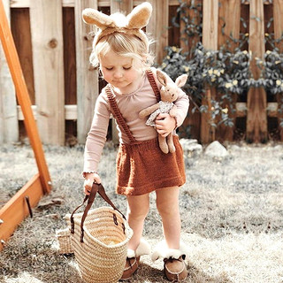 Applepark安抚玩偶可爱兔子公仔毛绒玩具可入口宝宝毛绒绒玩具 童话甜心兔-棕色