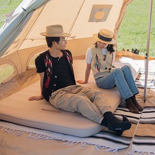 Naturehike 挪客（NatureHike）自动充气垫 户外帐篷睡垫加厚气垫床露营床垫防潮垫 杏仁黄-双人
