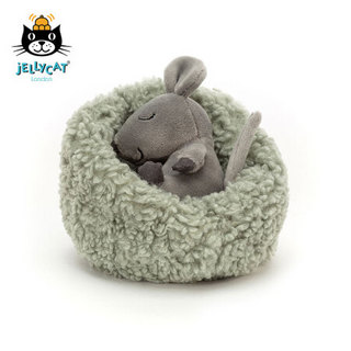 jELLYCAT 2021款冬眠小老鼠可爱公仔毛绒玩具睡觉小玩偶生日礼物 冬眠小老鼠 H7 X W12 CM