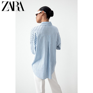 ZARA 新款 女装 口袋饰亚麻衬衫 3009707 044