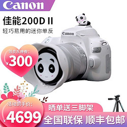 Canon 佳能 EOS 200Dii 200d二代 单反相机入门级200d2 vlog相机 200d二代(18-55)白色女神版 套餐一