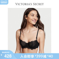VICTORIA'S SECRET 花漾蕾丝网纱无衬垫薄款透气大胸显小1/2罩杯文胸