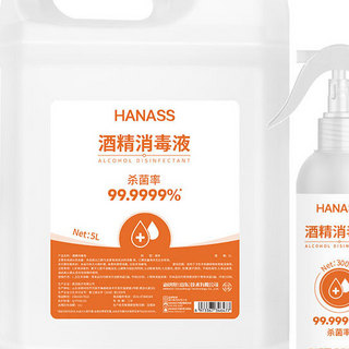 HANASS 海纳斯 酒精消毒液 5L+300ml