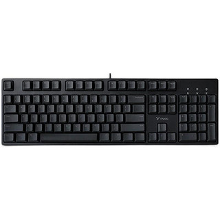 RAPOO 雷柏 V860-104 104键 有线机械键盘 黑色 Cherry红轴 无光