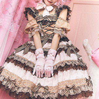 Puppets and Doll 古典玩偶 Lolita洛丽塔 安东尼蛋糕 女士OP有袖连衣裙2件套 歌剧院+蓝莓歌剧院 S