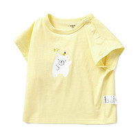 balabala 巴拉巴拉 萌宠游乐园系列 208222117214-30201 婴儿短袖T恤 米黄 100cm