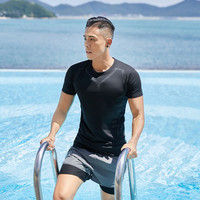 游泳裤男士防尴尬沙滩平角2022新款泳衣套装泡温泉款专业游泳装备 主图款灰色 4XL（建议165-190斤）——