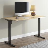 Loctek 乐歌 E2S 电动升降电脑桌 黑色+原木色 1m 直角款