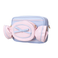 Morning_glory Lolita洛丽塔 甜美 三分糖果 女士皮质糖果包 粉蓝色 小号