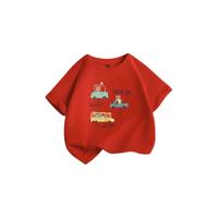 JEANSWEST 真维斯 JU-21-573005 男童短袖T恤 红色 110cm