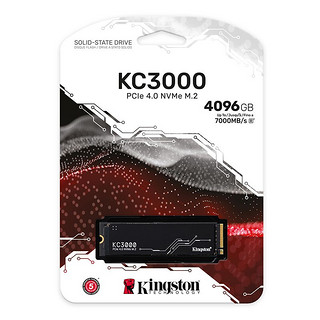 Kingston 金士顿 KC3000系列 NVMe M.2 固态硬盘 4TB (PCI-E4.0×4) SKC3000D/4096G