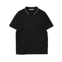 JACK&JONES 杰克琼斯 男士短袖POLO衫 222106026 黑色/蓝色 S