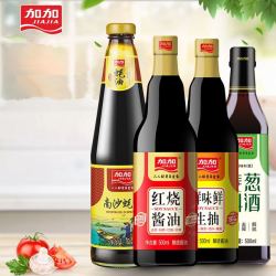 JIAJIA 加加 调味料组合 共2215ml（南沙蚝油+红烧酱油+鲜味鲜生抽+姜葱料酒）
