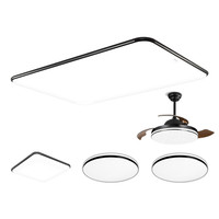  Lighting 雷士 NVC  极光系列 客厅吸顶灯+吊扇灯+方卧灯+圆卧灯*2 语音AI调光款