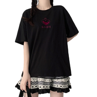 啦啦酱 魔女药剂 JK制服 女士短袖T恤 黑色 S