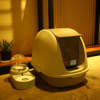 深咖色-后掀式 抹茶绿(偏蓝)+猫砂垫