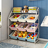 舒福思 SOFSYS 玩具收纳架 宝宝玩具分类整理箱储物柜收纳筐 幼儿园玩具架大号玩具收纳柜多层置物架 XL码/3x3白粉蓝色