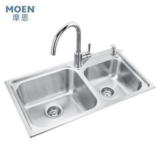 MOEN 摩恩 28002SL+GN60201 不锈钢水槽套装+高抛净铅冷热水厨房龙头