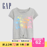 Gap女幼童印花宽松T恤833393夏季2022新款童装短袖