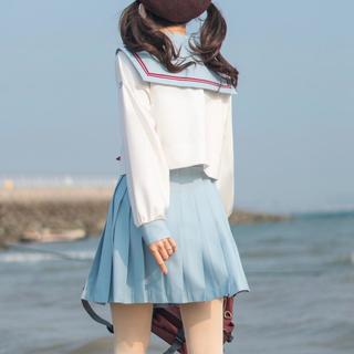 春日制服部 濑谷高 JK制服 水手服 女士中间服上衣 蓝白 S