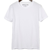 布·静观 男士圆领短袖T恤 BJT892 纯色白 XXXL