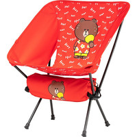 MOBI GARDEN 牧高笛 Line Friends 联名款 户外折叠椅 NX21665001 布朗熊红