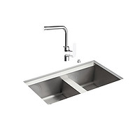 KOHLER 科勒 艾歌系列 K-3672T-P-NA+99175T-4-CP 不锈钢水槽+利奥龙头 838*457*242mm