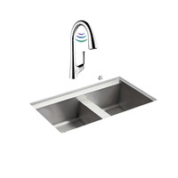 KOHLER 科勒 艾歌系列 K-3672T-P-NA+77748T-4-CP 不锈钢水槽+玛亚科龙头 838*457*242mm